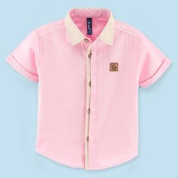 Little Kangaroos Half Sleeves Shirt Solid Colour - Pink-picture-0