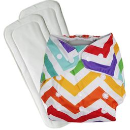 FANTASY INDIA Washable Baby Diaper Premium Cloth Diaper Reusable Adjustable Size  Waterproof Pocket Cloth Diaper Nappie 1 Diaper and 2 Insert Pad - Multicolour-68