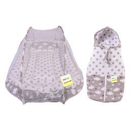 Kwitchy Baby Bedding Set Luxury Cushioned Mattress & Sleeping Bag Combo (0-12 Months, Grey)-26