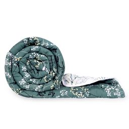 Divine Casa Microfiber Reversible Double Bed AC Quilt Comforter Blanket Lightweight For All Weather (150 GSM) (Size: 230X254 cm) (Sagebrush Green, Floral)-image-50