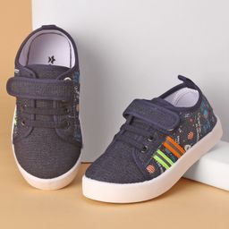 Cute Walk by Babyhug Spaceship Printed Velcro Closure Causal Shoes - Navy Blue-image-2