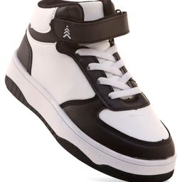 Pine Kids Sneaker with Velcro Closure - White & Black-image-59