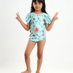 Somersault Half Sleeves Sea Life Printed Swimsuit - Blue-picture-11
