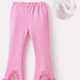 Kookie Kids Full Length Lounge Pants with Frill Detailing - Pink-picture-8