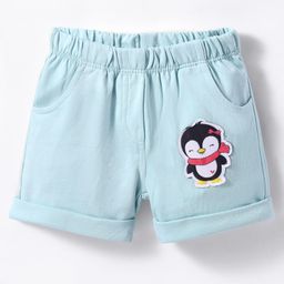 Tango Looper Knit Knee Length Shorts With Penguin Patch - Green-image-76