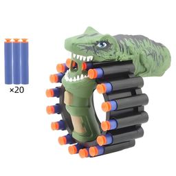 NEGOCIO Dinosaur Soft Bullet Shooting Machine Gun with 20 soft darts bullet Toys for Kids- PACK OF 1- COLOR MAY VARY-11