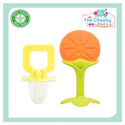 The Cheeky Kidzz Baby Pacifier Ultra Light Soft Silicone Nipple With Fruit Shape Teething Toy BPA-Free for Kids of 4 Months to 12 Months (ORANGE)-32