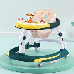 R for Rabbit Baby Walker With 3 Level Height Adjustment 4 Level Seat Adjustment & Recreational Toy Bar - Green & Yellow-10
