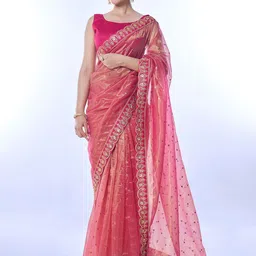 KALINI Embellished Sequinned Net Saree-picture-3