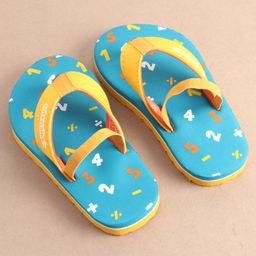 Cute Walk by Babyhug Slip On Flip Flops with Numeric Print- Blue image 2