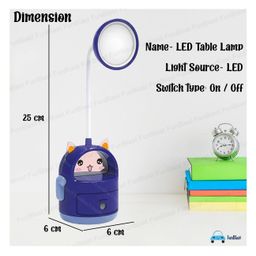 FunBlast Animal Design 2 in 1 Table Desk Lamp with Sharpener - Blue image 3