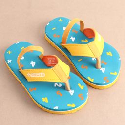 Cute Walk by Babyhug Slip On Flip Flops with Numeric Print- Blue image 3