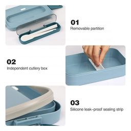 FunBlast Lunch Box with Spoon and Fork  Blue image 4