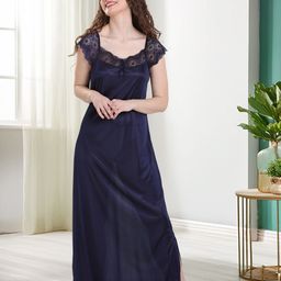 QUIRA Women Solid Maxi Nightdress-image-11