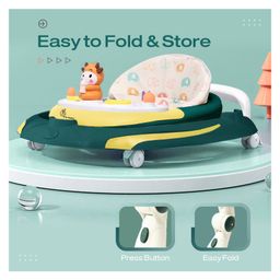R for Rabbit Baby Walker With 3 Level Height Adjustment 4 Level Seat Adjustment & Recreational Toy Bar - Green & Yellow image 5