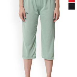 FFLIRTYGO Pack Of 3 Cotton Mid-Rise Capri Lounge Pants-image-28
