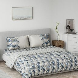 DDecor Blue & Beige Printed Mild Winter Pure Cotton Double King Regular Bedding Set-picture-33