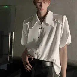 StyleCast Men Standard Oversized Fit Spread Collar Solid Casual Shirt-image-21