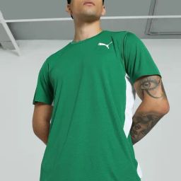 Puma Power Green-Puma White Regular Fit Sports T-Shirt-image-42