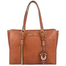 Hidesign Rockstar Metal Tan Solid Medium Laptop Handbag-image-67