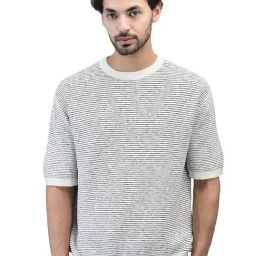 Woods Black Cotton Regular fit Stripes T-Shirt-image-14