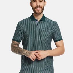 Octave Jasper Cotton Regular Fit Striped Polo T-Shirt-picture-14