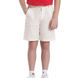 Rare Ones Boys Off White Cotton Solid Shorts-image-74