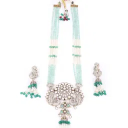 Odette Sea Green Stainless Steel Necklace and Earrings-image-71