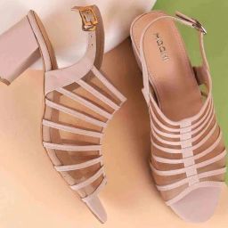Mochi Women's Cream Back Strap Sandals-image-67