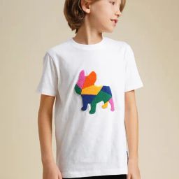 Jack & Jones Junior Boys White Embroidered Doggo Print T-shirt-image-39