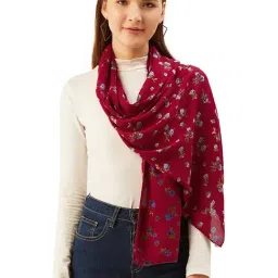 Trend Arrest Red Floral Print Scarf-picture-47