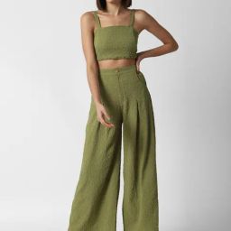 Forever 21 Olive Square Neck Cami Top With Pant Set-picture-40