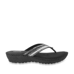 Mochi Women's Black Thong Wedges-image-67