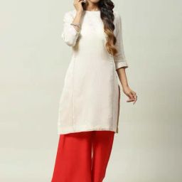 Biba Beige Embroidered Kurti-image-79