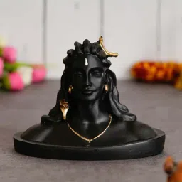 eCraftIndia Large Black Adiyogi Lord Shiva Handcrafted Polyresin Figurine-image-34