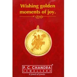 P.C. Chandra Jewellers 24k (999) 5gm Yellow Gold Hanuman Ji Coin Pendant-image-97