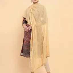Soch Beige Cotton Embroidered Dupatta-picture-39