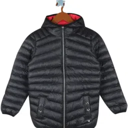 Monte Carlo Kids Black Solid Full Sleeves Puffer Jacket-image-10