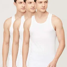Fame Forever by Lifestyle White Cotton Regular Fit Vest - Pack Of 3-image-20