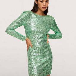 MANGO Scoop Back Sequinned Dress-picture-37