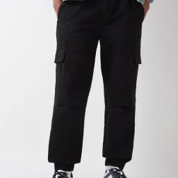 Bewakoof Black Relaxed Fit Joggers-image-30