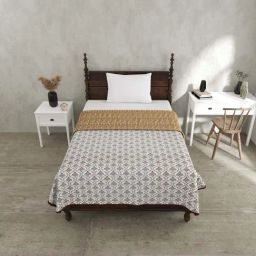 JaipurFabric Brown Mulmul Cotton 180 TC Ethnic Royal Reversible Single Bed Dohar-32