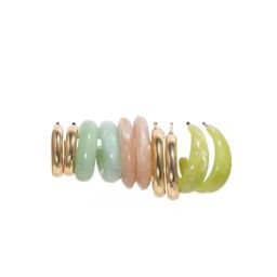Karatcart Set Of 5 Multicolor Contemporary Hoop Earrings for Women - Set of 5 image 5