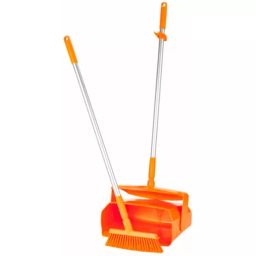 VIKAN Dustpan Brush Polyester, Polypropylene & Stainless Steel Orange for Cleaning, 56657-image-49