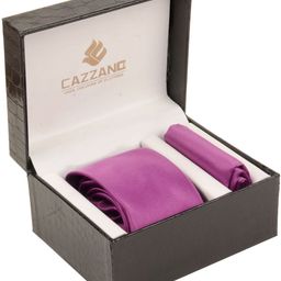 Cazzano Men Slim Neck Tie With Pocket Square-image-93