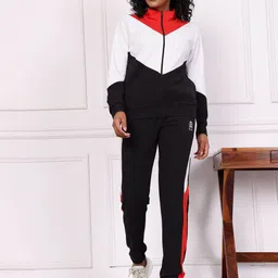 Zicada Color-Blocked Mock Collar Sports Sweatshirt And Joggers-51