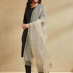Fabindia White Regular Fit Printed Dupatta-29