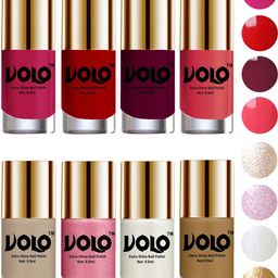 VOLO Set Of 8 High-Shine Long Lasting Nail Polish - 9.9 ml Each - Combo-No-37-15
