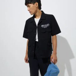 Nuon by Westside Black Text Detailed Relaxed-Fit Denim Jacket-image-24