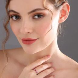 Priyaasi Pink AD Studded Sapphire Casual Ring-image-46